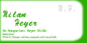 milan heyer business card